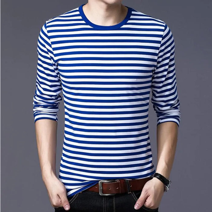 Navy style long-sleeve shirt men T-shirt o-neck stripe t shirt men shirt navy vintage basic 95% cotton shirt