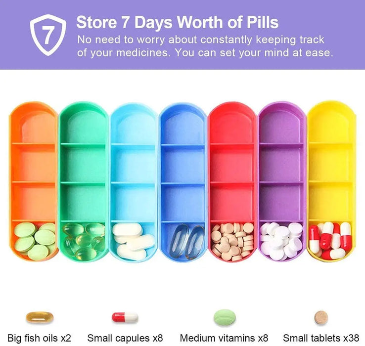 7 Day Pill Boxes Remedy Organizer Case Ethnic Style Weekly Medicine Organizer PU Medicine Splitter Container Vitamin Supplement