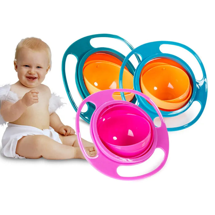 Baby Feeding Dishes Toy Baby Gyro Bowl Universal 360 Rotate Spill-Proof Dishes Children's Baby Tableware