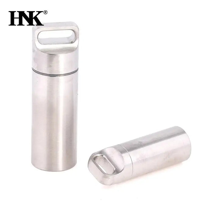 Waterproof Titanium Alloy Pill Case Medicine Tablet Storage Keychain Box Outdoor Fisrt Aid Tool Cache Drug Container Health Care