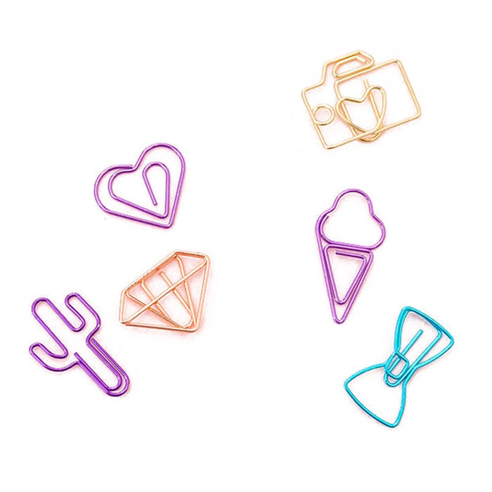 10 PCS Cute LOVE Modeling Bookmark Paper Clip School Office Supply Metal Plating Rose Gold Paper Clip Gift Stationery