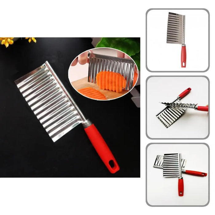 Chips Cutter Practical Non-slip Fries Wave Knife Silver Zig Zag Kitchen Accessories овощерезка для кухни слайсер для нарезки