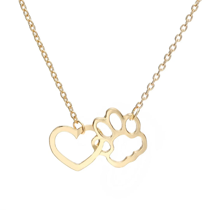 Hollow Pet Paw Footprint Necklace