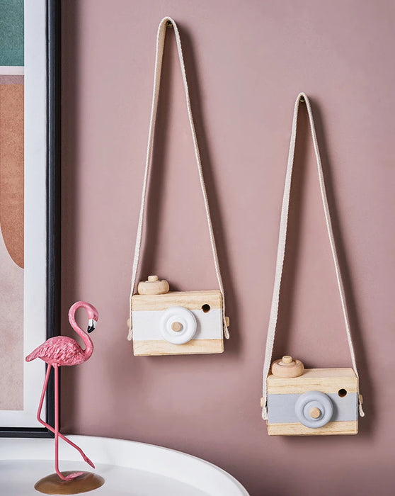 Let's make 1PC Baby Wooden Toy Camera Fashion Pendant Baby Kids Hanging Camer Prop Decoration Nordic Hanging Wooden Camera Toy