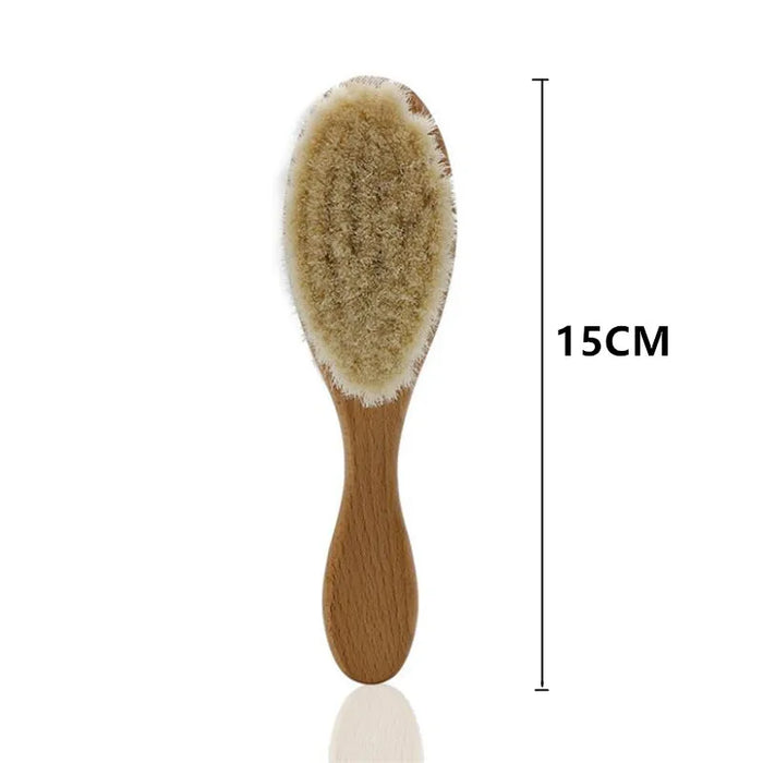 New Baby Care Pure Natural Wool Baby Wooden Brush Comb Brush Baby Hairbrush Newborn Hair Brush Infant Comb Head Massager