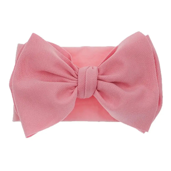 Solid Turban Nylon Headband High Elastic Bow Top Knot Headwrap For Baby Girls Toddler Hair Bands Fashion Kids Hair Accessories