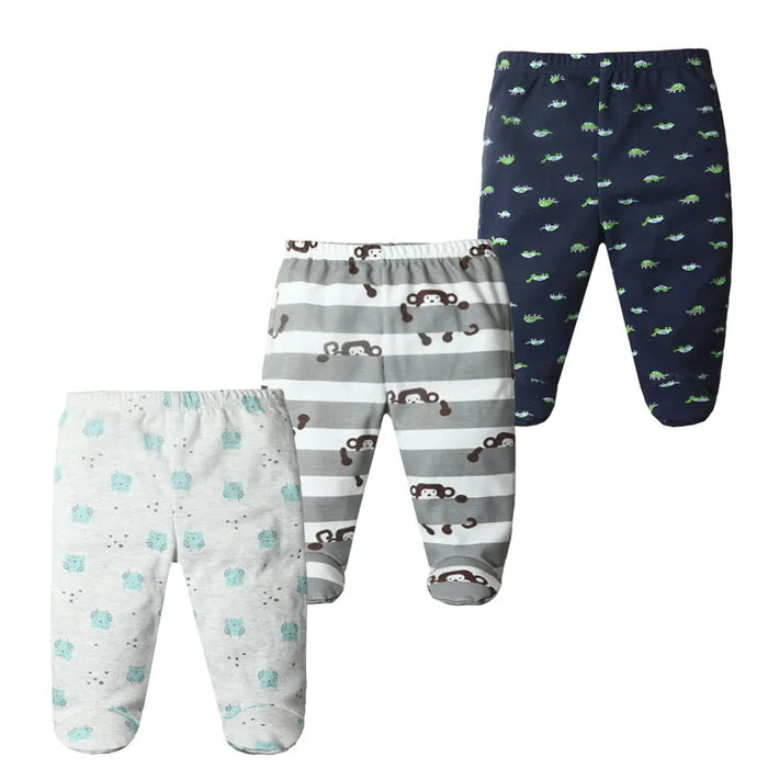 3PCS/lot Baby Pants 100% Cotton Autumn Spring Newborn Baby Boys Girls Trousers Kid Wear Infant Toddler Cartoon For Baby Clothing