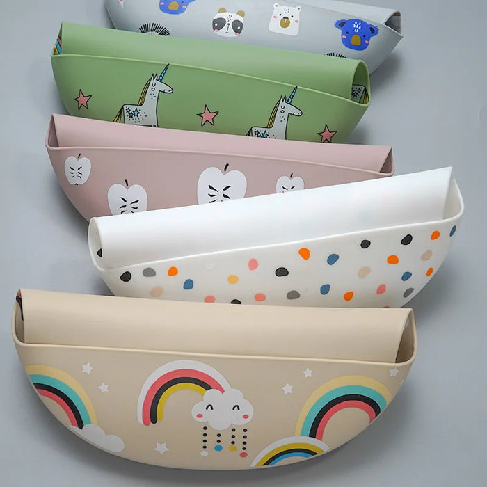 2020 New Printed Carton Silicone Bib Waterproof  Baby Feeding Newborn Cartoon Aprons Adjustable Baby Bibs Burp Cloth