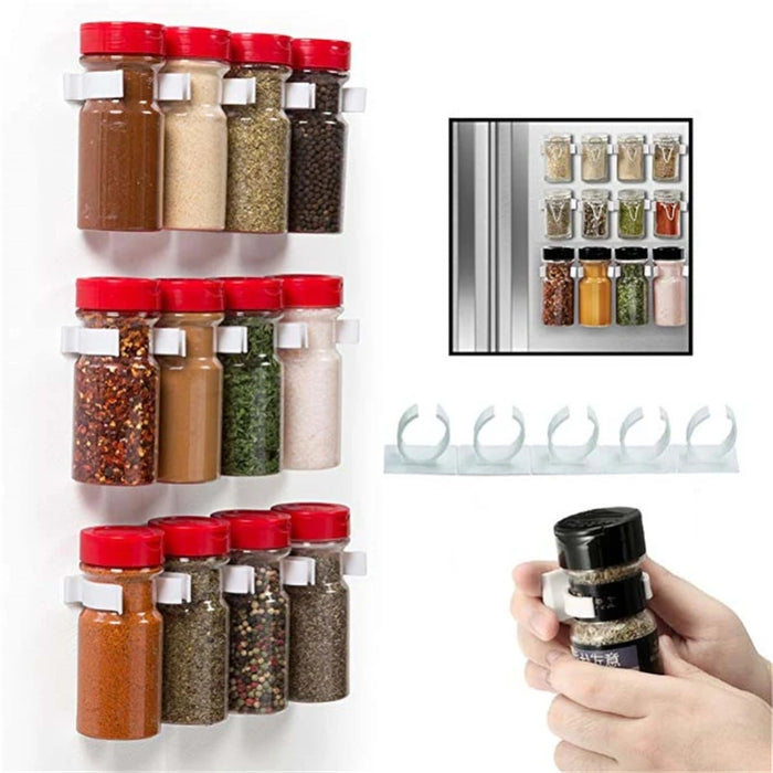 Spice Rack Wall Mount kitchen organizer and storage Clip items shelf accessories hanging Cabinet Door Hooks Jar Holder Tools