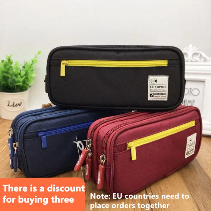 Large Capacity Pencil Case Practical New Style Storage Bag School Pencil Cases Pen Bag Box Student Office Stationery Supplies