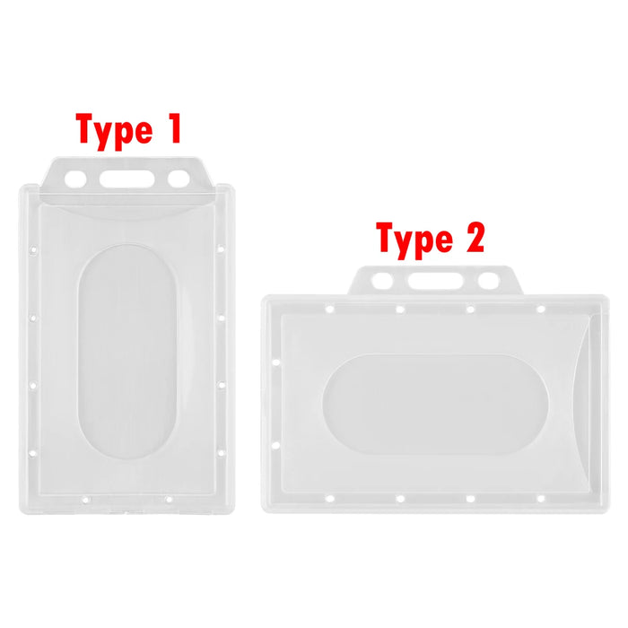 5Pcs Unisex Transparent Multi-use Card Sleeve Work ID Clear Card Holder Protector Cover Enclosed Pass Badge Office School Supply