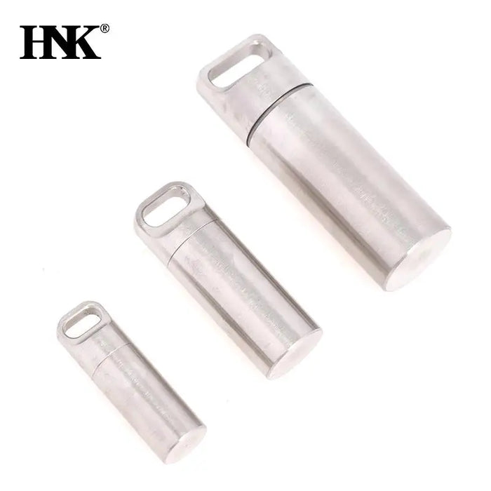 Waterproof Titanium Alloy Pill Case Medicine Tablet Storage Keychain Box Outdoor Fisrt Aid Tool Cache Drug Container Health Care