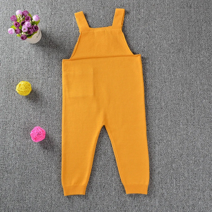 New 2023 Boy Overalls Knit Spring Children Kids Candy Bib Harem Pants Boys Girls Pocket Knitted Overalls Jumpsuits Baby Clothing