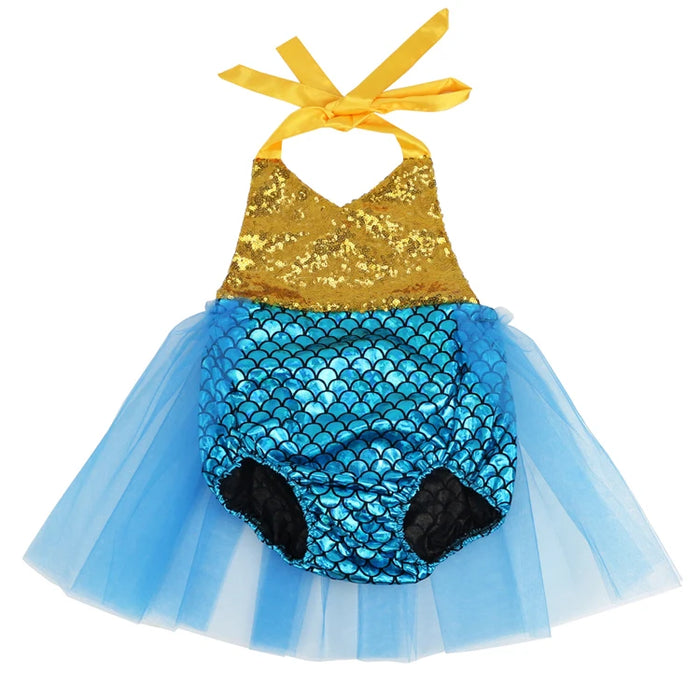 Baby Girls Sequins Tutu Summer Mermaid Baby Rompers One-Pieces Multi Color Toddler Baby Clothing Girl Rompers