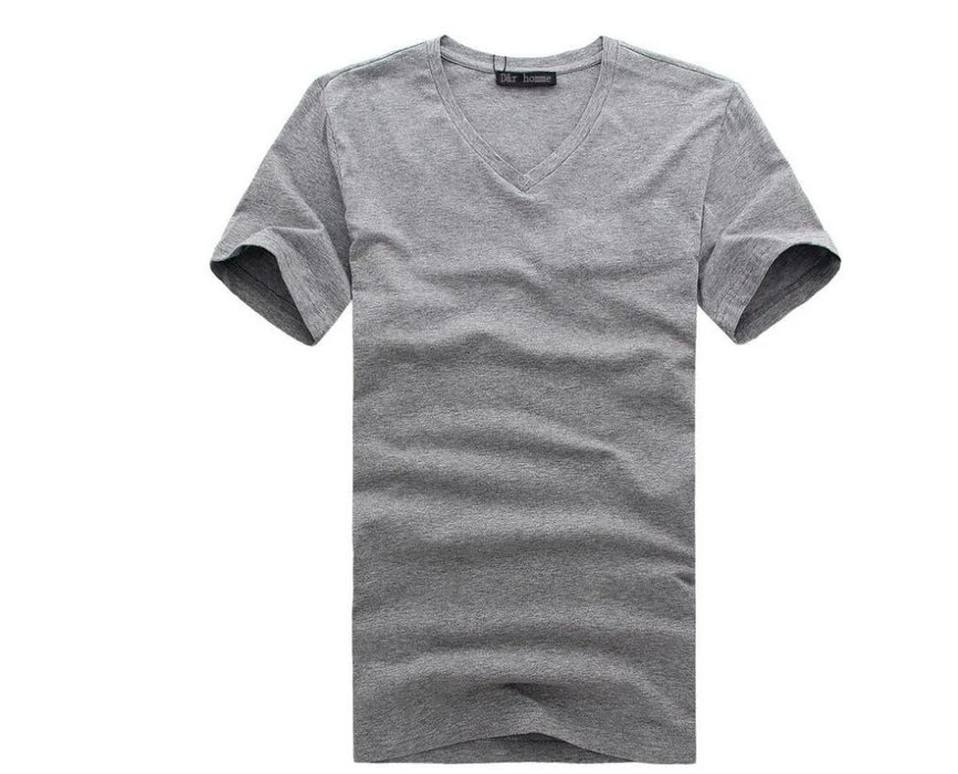 New Slim dark green blue gray black white T shirts Slim Fit Short Sleeve men T-shirt 6 size S-XXXL