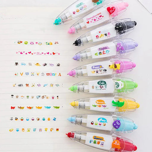 Kawaii Animals owl dog Press Type Decorative Correction Tape Diary Stationery School Supply DIY scrapbooking Stickers