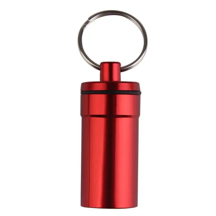 1-2Pcs Portable Travel Pill Medicine Box Case Waterproof Container Keychain Capsule Bottle Key Ring Chain First Aid Medicine Box