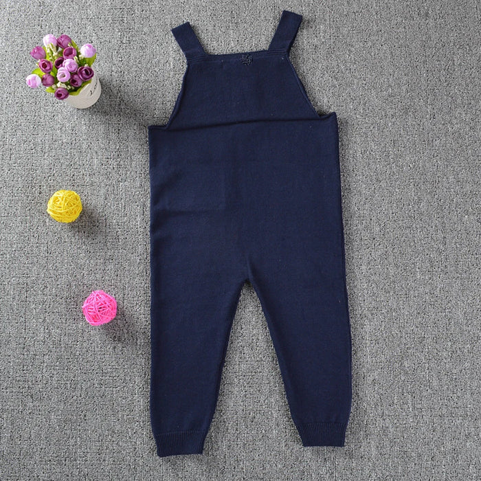 New 2023 Boy Overalls Knit Spring Children Kids Candy Bib Harem Pants Boys Girls Pocket Knitted Overalls Jumpsuits Baby Clothing