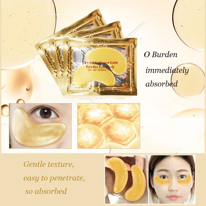 InniCare 40pcs Beauty Gold Crystal Collagen Patches For Eye Moisture Anti-Aging Acne Eye Mask Korean Cosmetics Skin Care