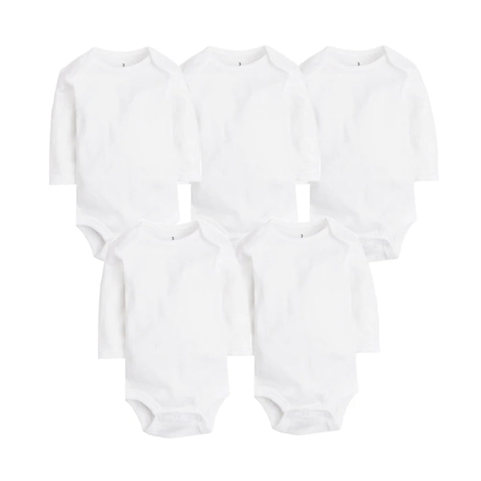 5 PCS/LOT Newborn Baby Clothing 2018 Summer Body Baby Bodysuits 100% Cotton White Kids Jumpsuits Baby Boy Girl Clothes 0-24M