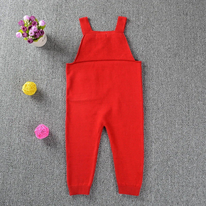 New 2023 Boy Overalls Knit Spring Children Kids Candy Bib Harem Pants Boys Girls Pocket Knitted Overalls Jumpsuits Baby Clothing