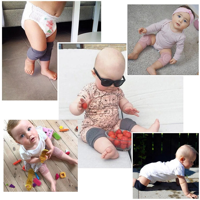 1pair Baby Care Knee Socks Baby Knee Protector Pads Non Slip Silicone gel Safety Crawl Training Kid Elbow Cushion Breathable