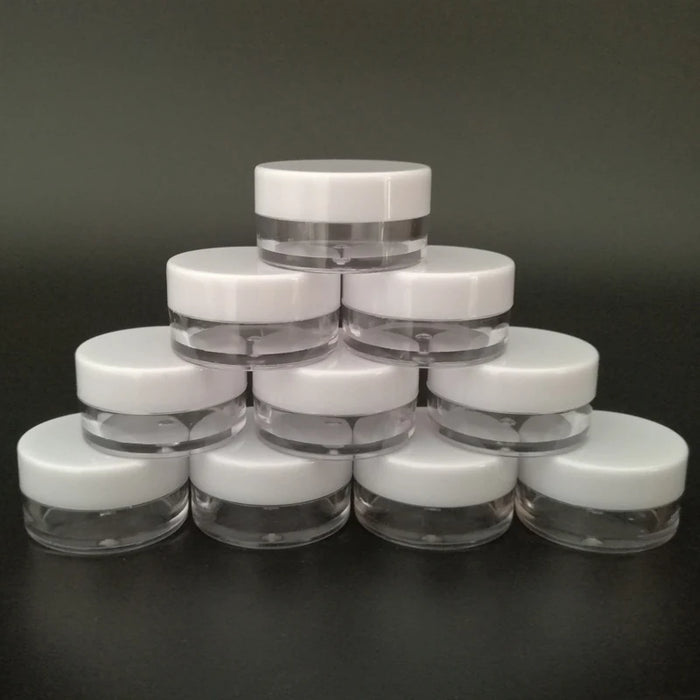 20/50/100Pcs 2g 3g 5g 10g 15g 20g Clear Small Bottle Sample Plastic Cosmetic Containers Empty Eyeshadow Lip Balm Face Cream Jar