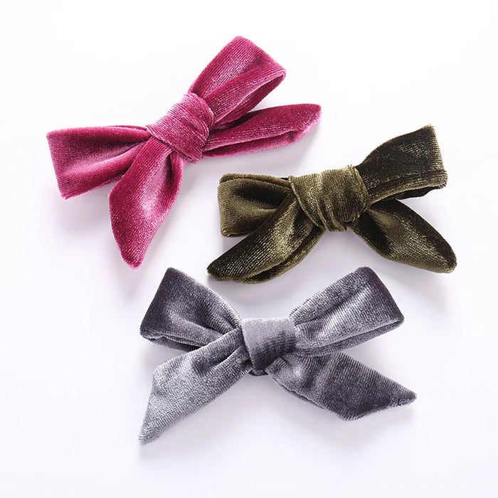 Baby Bows Hair Clips Girls Velvet Hair pins Toddler Party Hairclips Kids Barrette Kid Hairgrips Infant Cute Hair Accessories