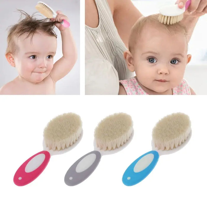 New Baby Care Pure Natural Wool Baby Brush Comb Baby Hairbrush Newborn Hair Brush Infant Comb Head Massager