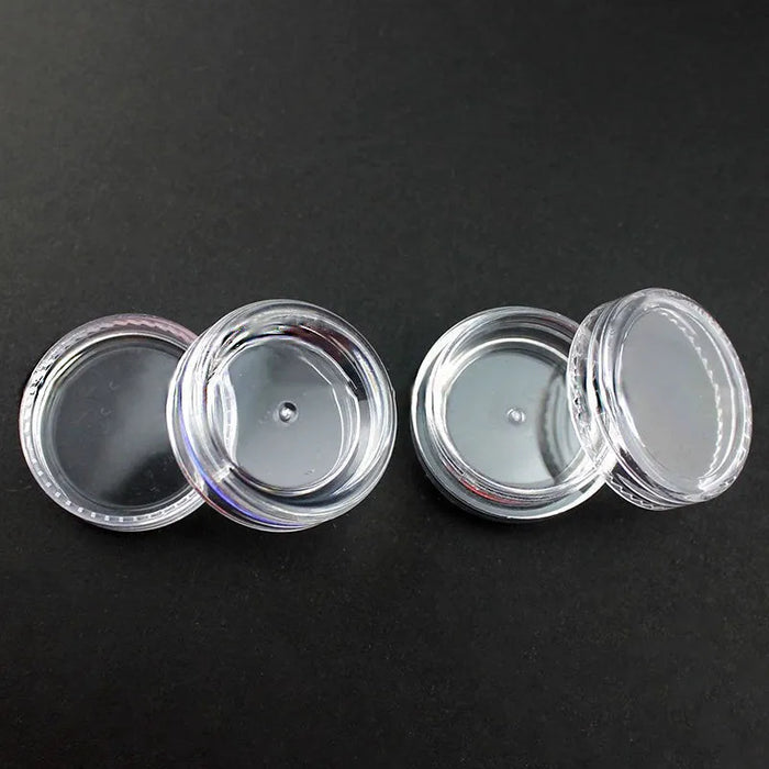 10Pcs Plastic Mini Cosmetic Manicure 3g Empty Jar Pot Nail Art Rhinestone Gems Powder Container Refillable Bottles