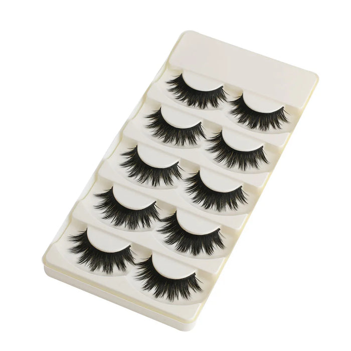 5 Pairs Soft Women Lady Makeup Thick False Eyelashes Eye Lashes Long Black Natural Handmade Makeup Beauty Tools