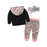 Top and Top Baby Clothing Sets 2017 Winter Sports Floral Hooded Tops Pants Headband Newbron Girls 3PCS Set Baby Girls Clothes