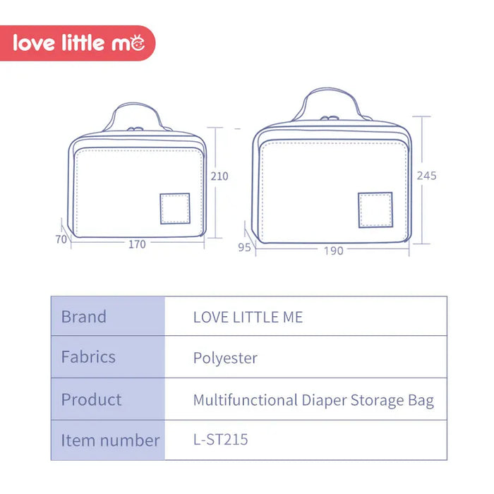 Love Little Me Portable Baby Diaper Bag Maternity Bag Waterproof Wet Cloth Diaper bag Reusable Diaper Cover Baby Care For Mom