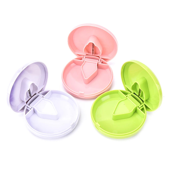 1pc Pill Tablet Pill Cutter Divider PP Material Portable Organizer For Medicine Splitter Hold Storage Box