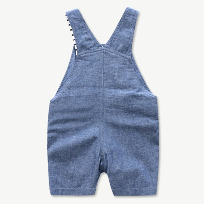 Newborn Baby Clothing for Boys Summer Suit Set Cotton Hat + Striped Romper + Blue Overall  Casual Children Outfit Soft Dress