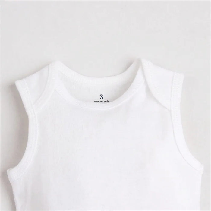 5 PCS/LOT Newborn Baby Clothing 2023 Summer Sleeveless Baby Boy Girl Clothes 100% Cotton White Kids Baby Bodysuits & Jumpsuits