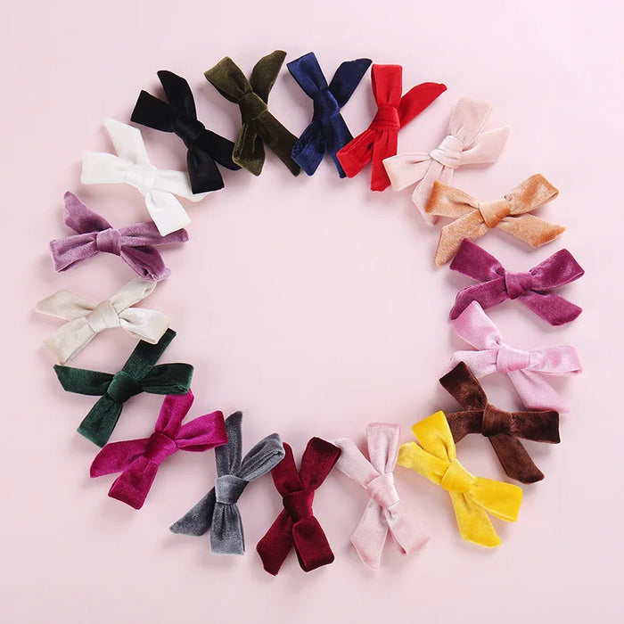 Baby Bows Hair Clips Girls Velvet Hair pins Toddler Party Hairclips Kids Barrette Kid Hairgrips Infant Cute Hair Accessories