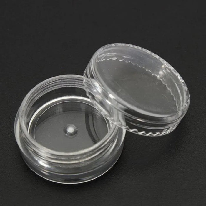 10Pcs Plastic Mini Cosmetic Manicure 3g Empty Jar Pot Nail Art Rhinestone Gems Powder Container Refillable Bottles