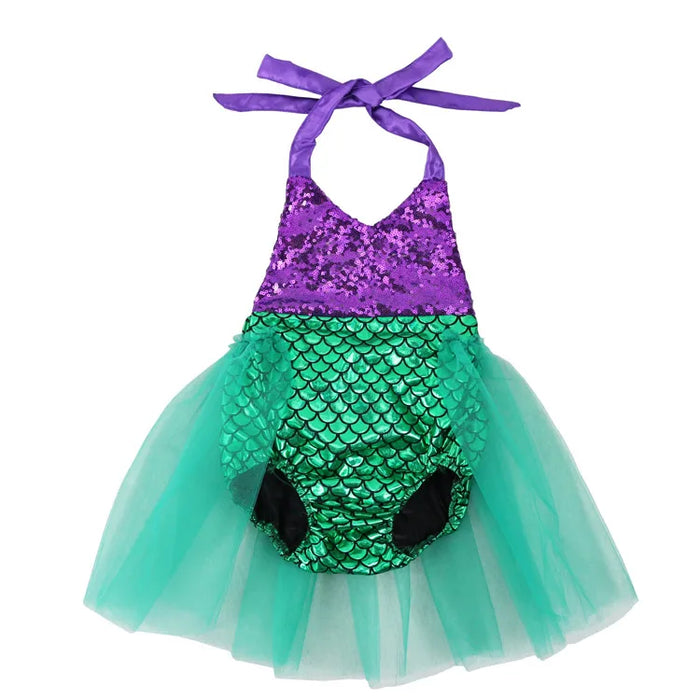 Baby Girls Sequins Tutu Summer Mermaid Baby Rompers One-Pieces Multi Color Toddler Baby Clothing Girl Rompers