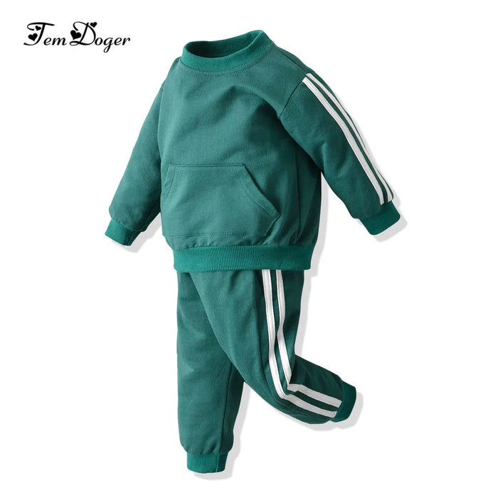 top and top Baby Clothing Sets Baby Boy Girls Clothes 2PCS Outfits Fleece Hooded Tops Pants Bebes Tracksuit Sports Clothes