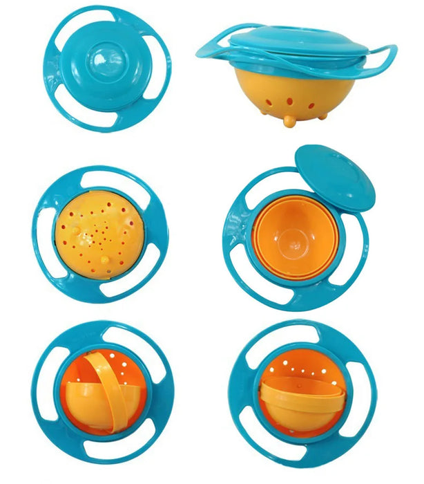 Baby Feeding Dishes Toy Baby Gyro Bowl Universal 360 Rotate Spill-Proof Dishes Children's Baby Tableware