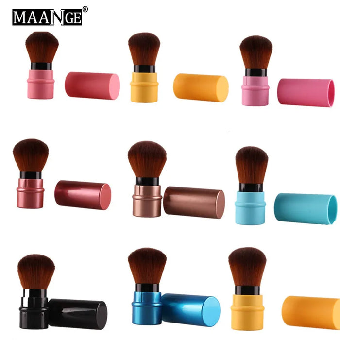 Pro 1Pcs Loose Power Foundation Blush Makeup Brush Mini Retractable Portable Blusher Face Brushes Beauty Cosmetic Travel Tools