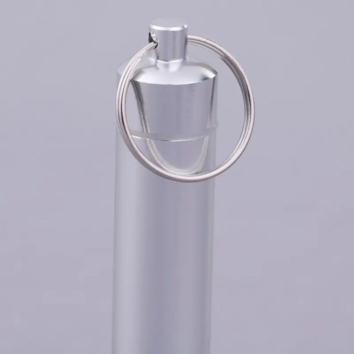 Capsule Shape Aluminum Pill Case Keychain Waterproof Outdoor Pocket Pill Holder Container Delicate Seal Medicine Organizer Box