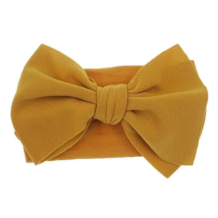 Solid Turban Nylon Headband High Elastic Bow Top Knot Headwrap For Baby Girls Toddler Hair Bands Fashion Kids Hair Accessories