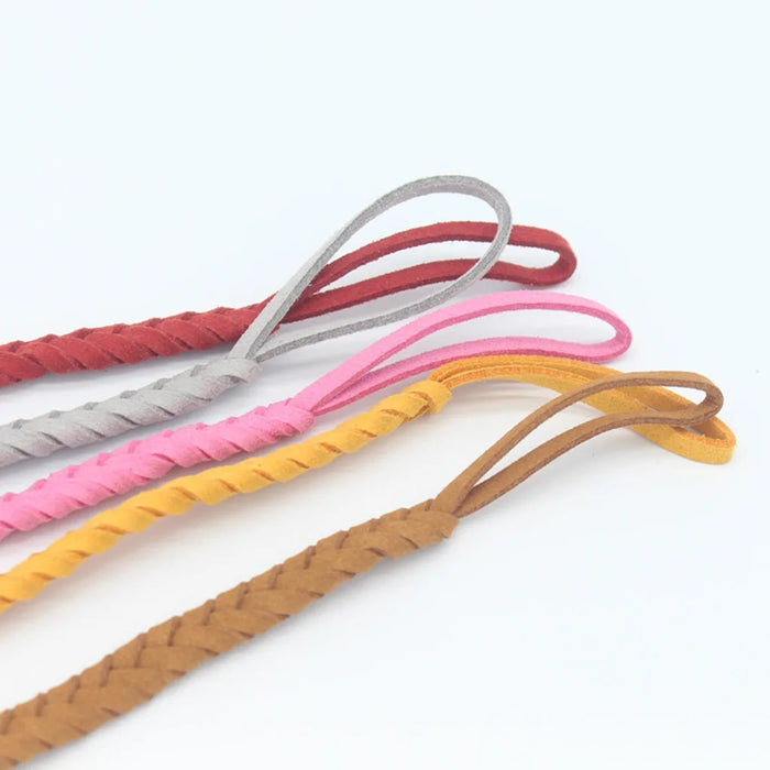 Leather Woven Alloy Colorful Pacifier Chain Braided Clip Holder Baby Feeding Teether Accessories