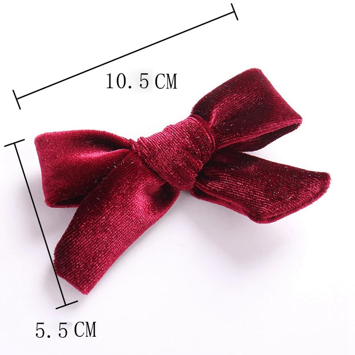 Baby Bows Hair Clips Girls Velvet Hair pins Toddler Party Hairclips Kids Barrette Kid Hairgrips Infant Cute Hair Accessories