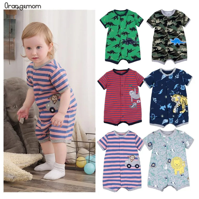 Orangemom Official Store Summer Boys Baby Clothing Short Jumpsuit Newborn Romper Baby Boy Clothes Infant Roupas Baby Rompers