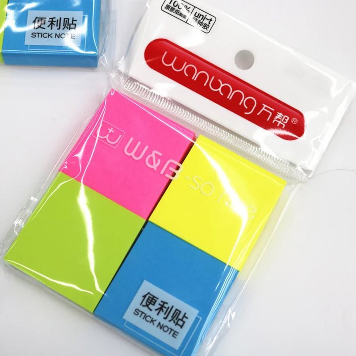 1Set Creative Convenient Sticker 4 Color Fluorescent Universal Stickers Stationery Child Gift Office&School Supplies Wholesale