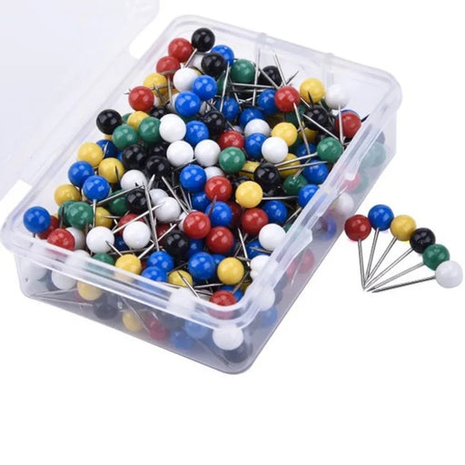 100Pcs Map Tacks Push Pins Plastic Head with Steel Point 4mm 11mm Cork Board Safety Pin Colored Thumbtack Office School Supply