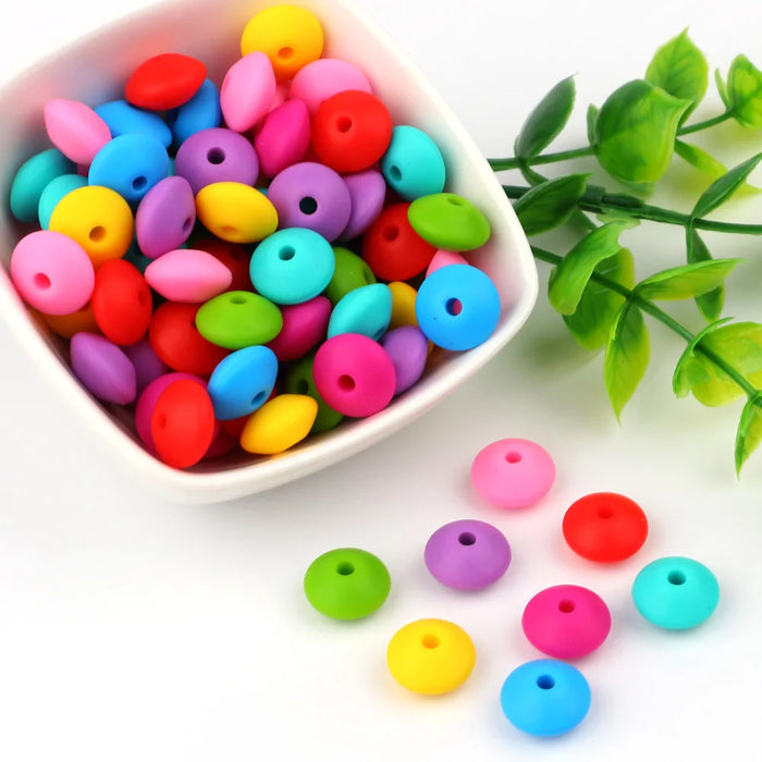 10pcs Baby Teething Toys Pearl Silicone Beads Lentil 12mm Bpa Free Silicone Diy Teether Teething Necklace Jewelry Bead Baby Care